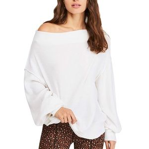 Free People white oversized sweater